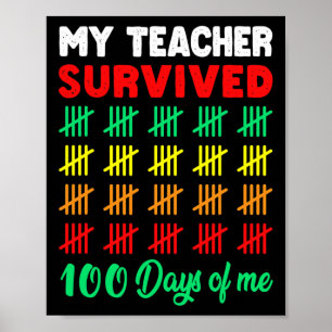Poster 100 dias de adolescentes escolares 100º dia do ens