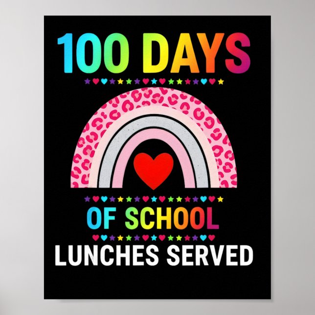 Poster 100 Dias De Almoços Escolares Servidos Almoço Alar (Frente)