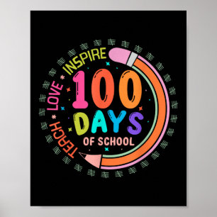 Poster 100 Dias De Amar Ensinado Escolar Inspiram 100 Dia