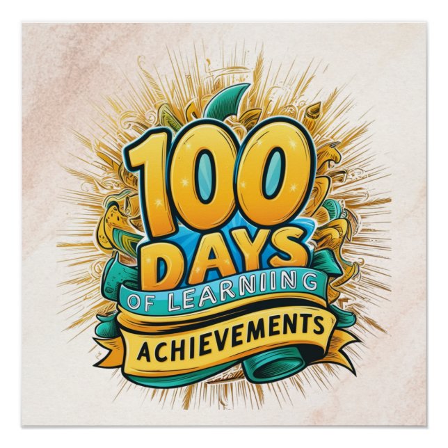 Póster 100 Dias de Aprendizado de Design Educacional Colo (Frente)