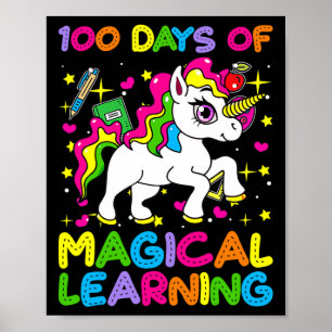 Poster 100 dias de aprendizagem mágica 100º dia da escola