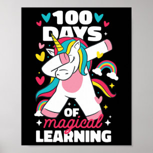 Poster 100 dias de aprendizagem mágica 100º dia da escola