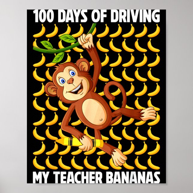 Poster 100 dias de bananas da professora de condução 100º (Frente)