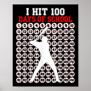 Poster 100 Dias De Basebol Escolar 100º Dia Da Escola