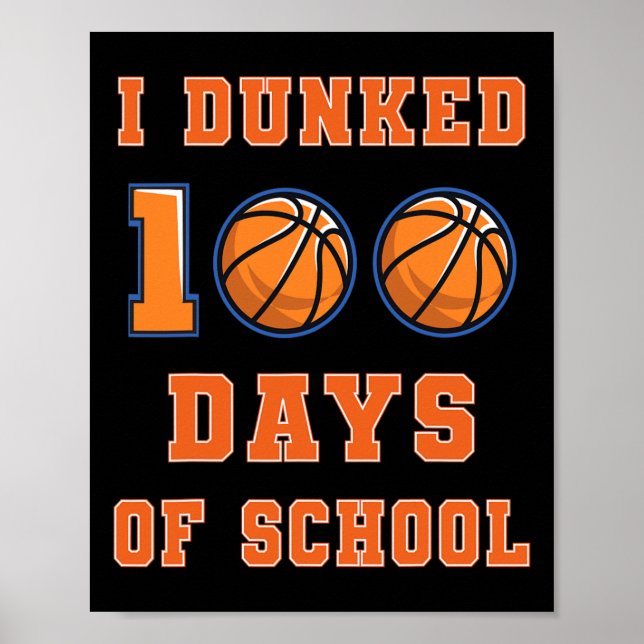 Poster 100 Dias De Basquete Escolar 100 Dia De (Frente)