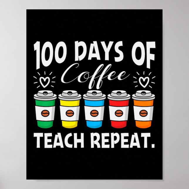Poster 100 dias de café, chá de 100º dia do caos (Frente)
