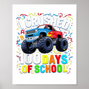 Poster 100 Dias De Caminhão-Monstro Escolar 100.º Dia De