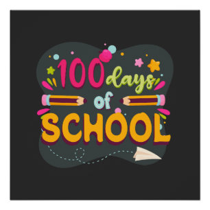 Póster 100 Dias De Camisa Escolar 100.o Dia da Escola