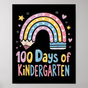 Poster 100 Dias De Camisas De Jardim De Infância 100 Dias