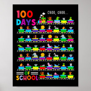 Poster 100 Dias De Comboio Com Crianças Animais 100 Dias 
