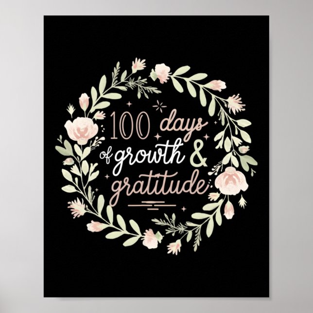 Poster 100 Dias De Crescimento E Gratidão (Frente)