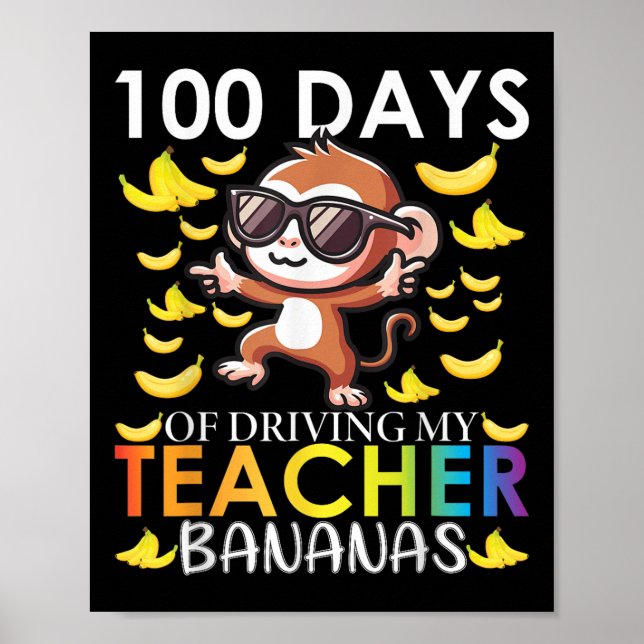 Poster 100 Dias De Dirigir Meu Professor Bananas 100 Dias (Frente)