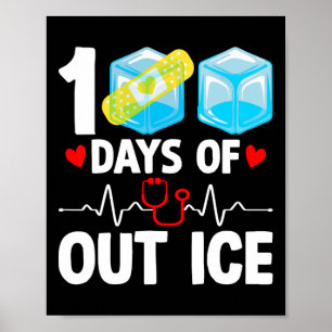 Poster 100 Dias De Enfermeira De Ensino Engraçado No Gelo