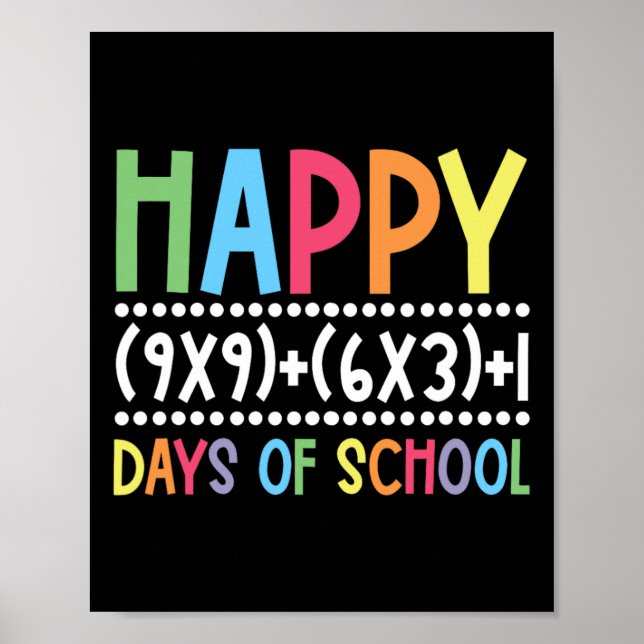 Poster 100 Dias De Escola 100.º Dia De Fórmula Matemática (Frente)