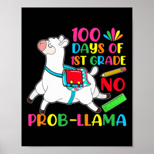 Poster 100 Dias De Escola 1rua Sem Probllama Llama