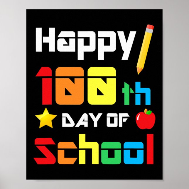 Poster 100 Dias De Escola De Diversão De Professores (Frente)