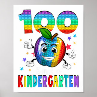 Poster 100 Dias De Escola De Jardim De Infância Feliz 100