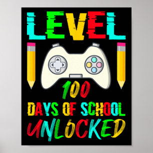 Poster 100 Dias De Escola Desbloqueado Gamer Video Games 