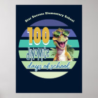 100 Dias de Escola Divertido Resfriado Dinossauro