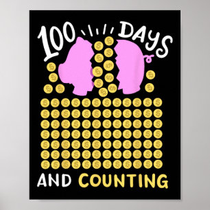 Poster 100 Dias De Escola E Contagem De Suínos Bynk Crian