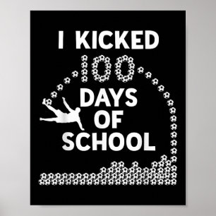 Poster 100 Dias De Escola Futebol Crianças 100º Dia De