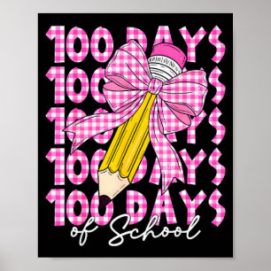 Poster 100 Dias De Escola Meninas Coquette Laço 100º Dia 