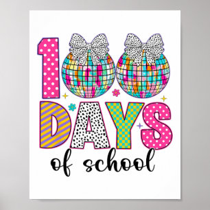 Poster 100 Dias De Escola Meninas Crianças 100 Dias Mais