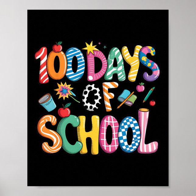 Poster 100 Dias De Escola Preppy Coquette Laço 100 Dias S (Frente)