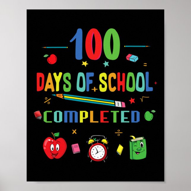 Poster 100 Dias De Escola Professor E Aluno  (Frente)