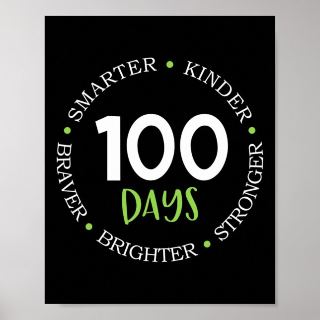 Poster 100 dias de espírito de crescimento infantil da eq (Frente)