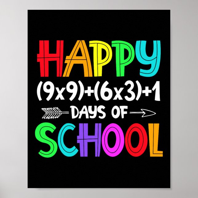 Poster 100 Dias De Fórmula De Matemática Escolar Para Est (Frente)