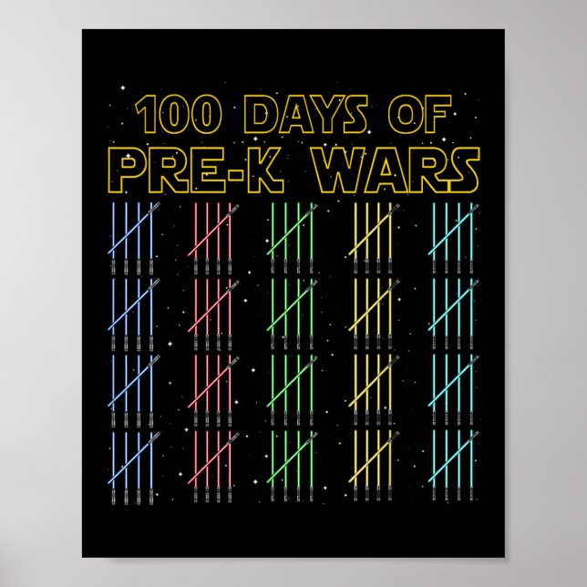 Poster 100 Dias De Guerra Pré-K 100º Dia Da Escola (Frente)