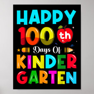 Poster 100 Dias De Jardim De Infância 100º Dia Da Escola