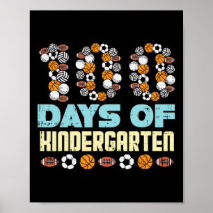 Poster 100 Dias De Jardim De Infância Bolas 100 Dias De E