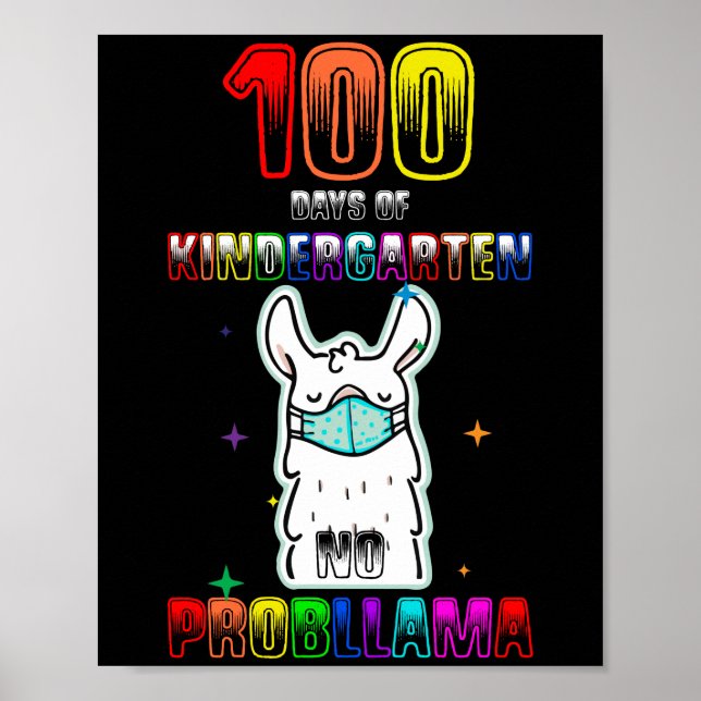Poster 100 dias de jardim de infância sem problema Lama (Frente)