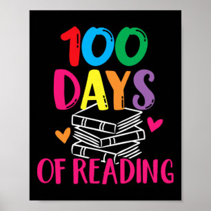 Poster 100 Dias De Livros De Professor De Leitura Em Ingl