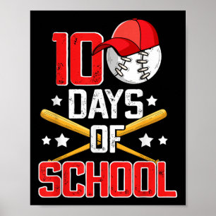Poster 100 Dias De Meninos Escolares De Beisebol Escolar