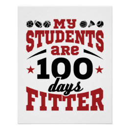 Póster 100 dias de professor de educação física 100 dias 
