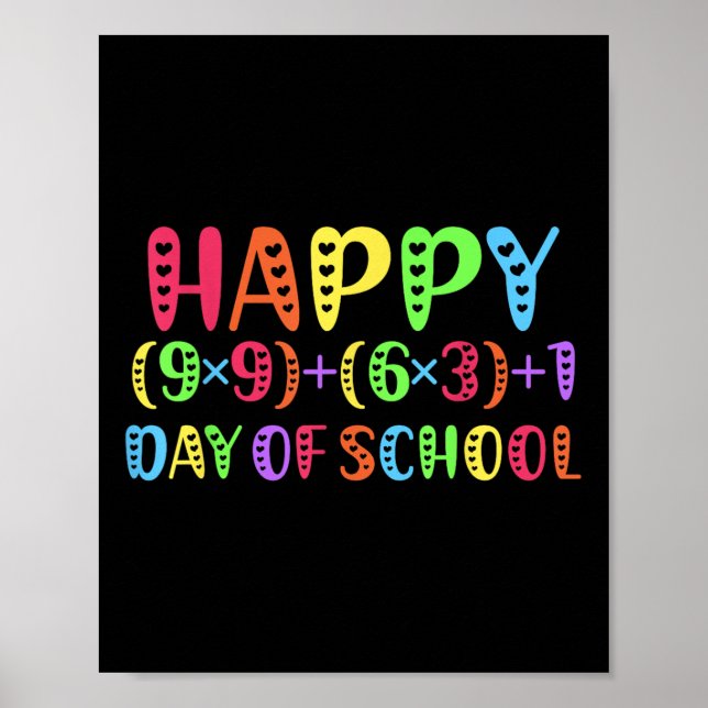 Poster 100 Dias De Professor De Matemática Escolar Rainbo (Frente)