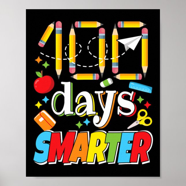 Poster 100 Dias De Professora Em Celebração Escolar 100 (Frente)