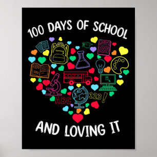 Poster 100 Dias De Professora Encantadora De Coração 100º