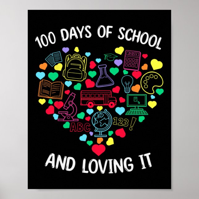 Poster 100 Dias De Professora Encantadora De Coração 100º (Frente)