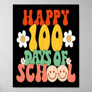 Poster 100 Dias De Professores Crianças De Escola Groovy