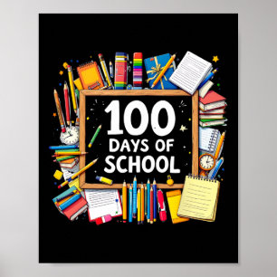 Poster 100 Dias De Professores Crianças Felizes 100 Dias