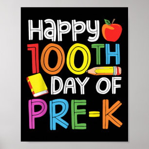 Poster 100 Dias De Professores Da Pré-Escolas 100 Dias De