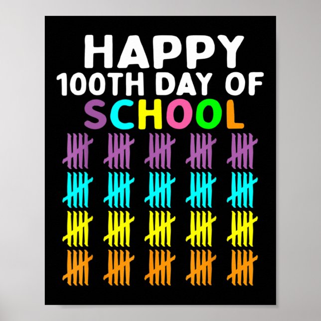 Poster 100 Dias De Professores De Estudantes Escolares Mu (Frente)