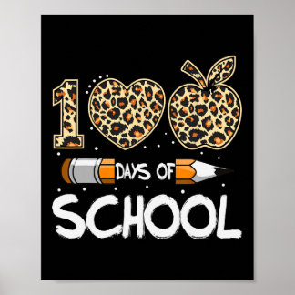 Poster 100 Dias De Professores De Leopardo Escolares 100 