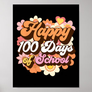 Poster 100 Dias De Professores Escolares Crianças Comemor
