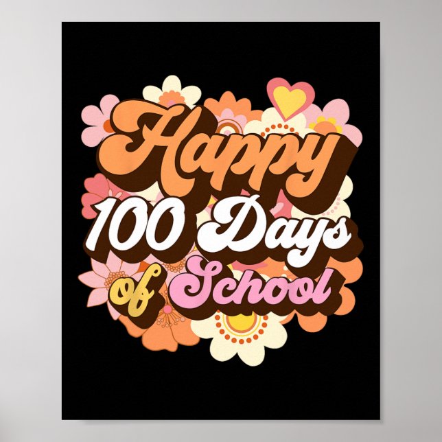 Poster 100 Dias De Professores Escolares Crianças Comemor (Frente)