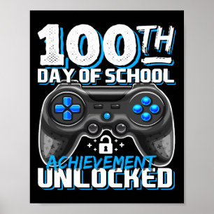 Poster 100 Dias De Realização Escolar Jogo De Vídeo Desbl